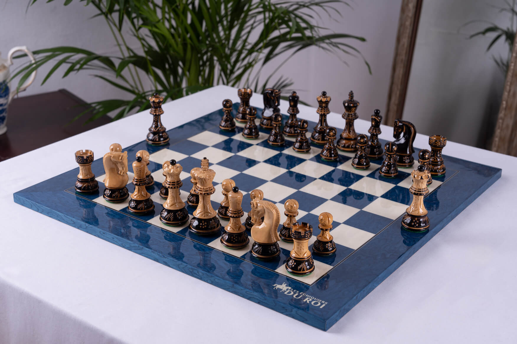 'Royal Blue' Chess Set <br>Crafted in Sycamore