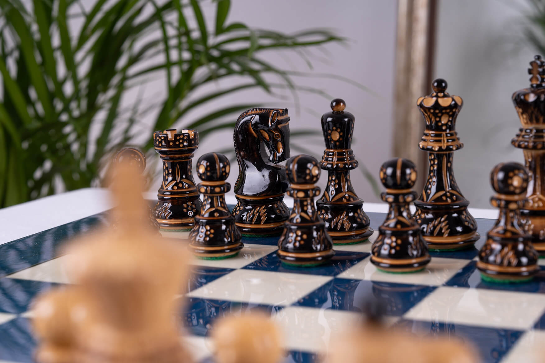 'Royal Blue' Chess Set <br>Crafted in Sycamore