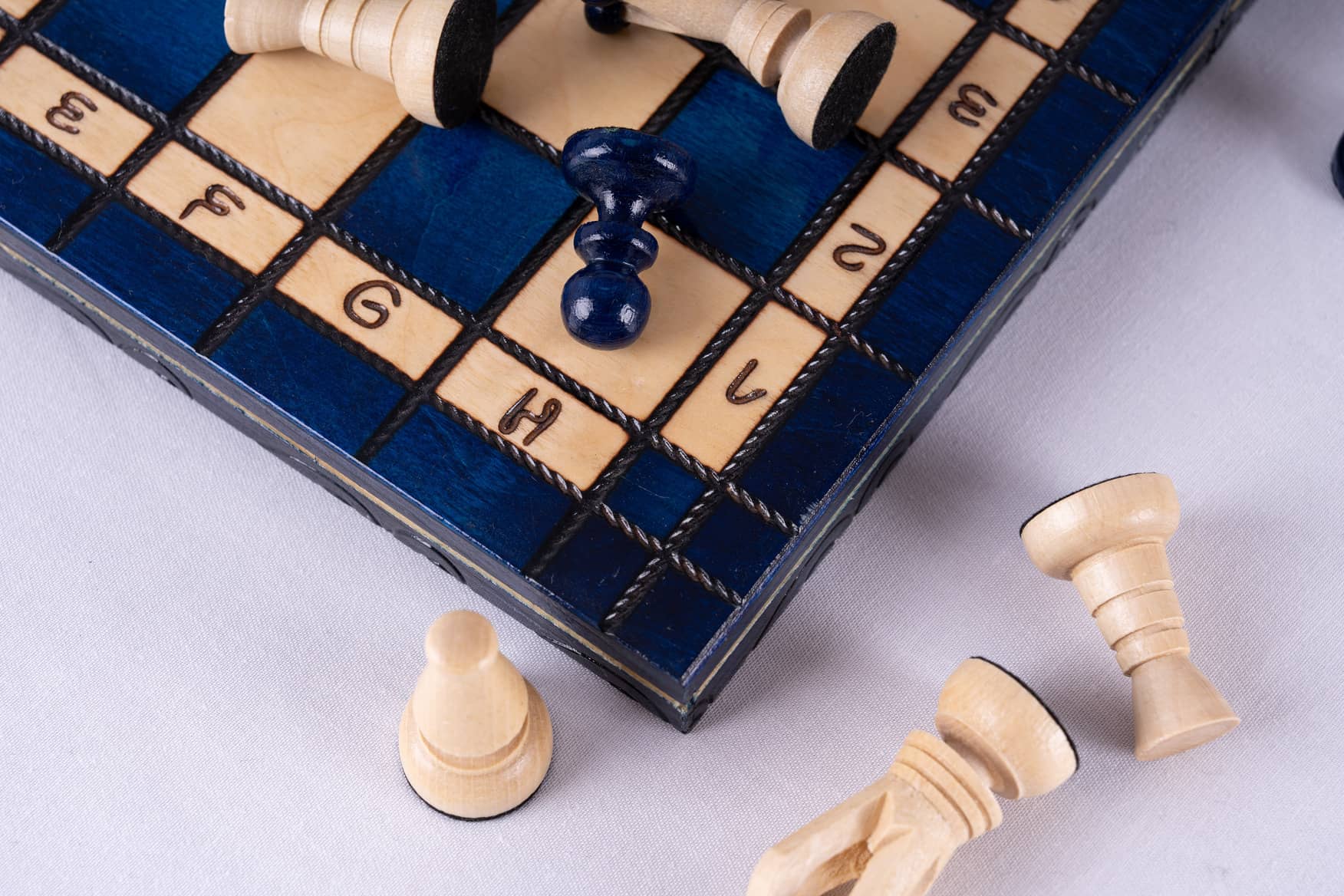 'Blueberry' Chess Set <br>in Hornbeam Wood