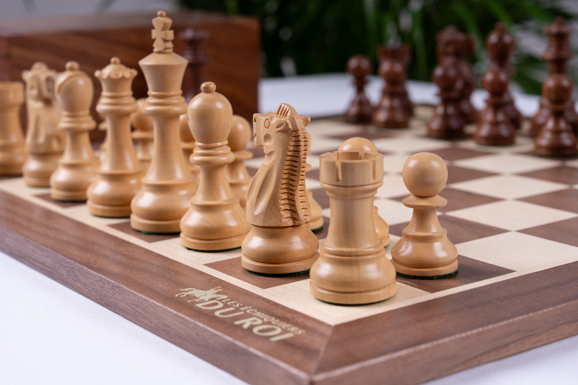 'Bayard' Chess Set <br>Crafted in Walnut and Maple Wood