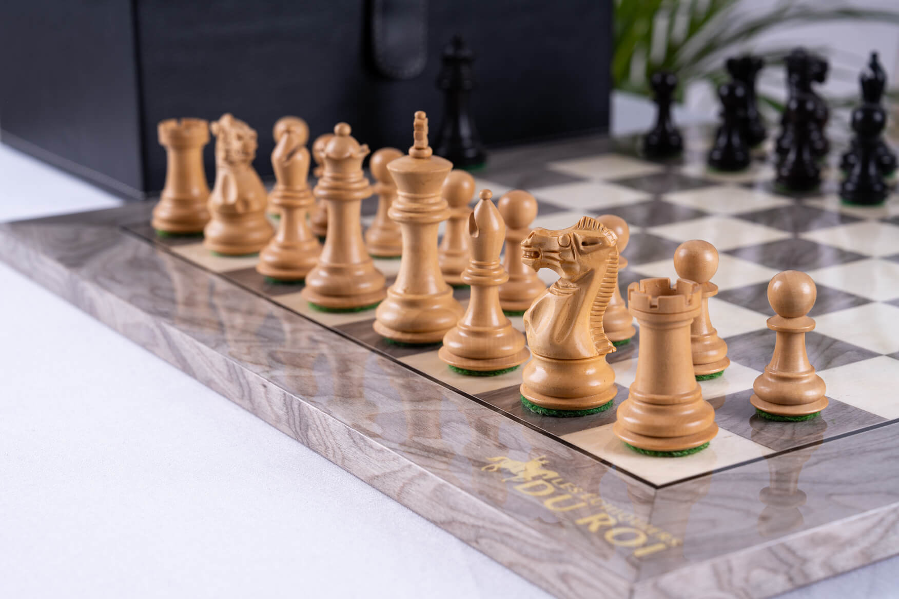 Emblem Chess Set <br>in Ash and Boxwood