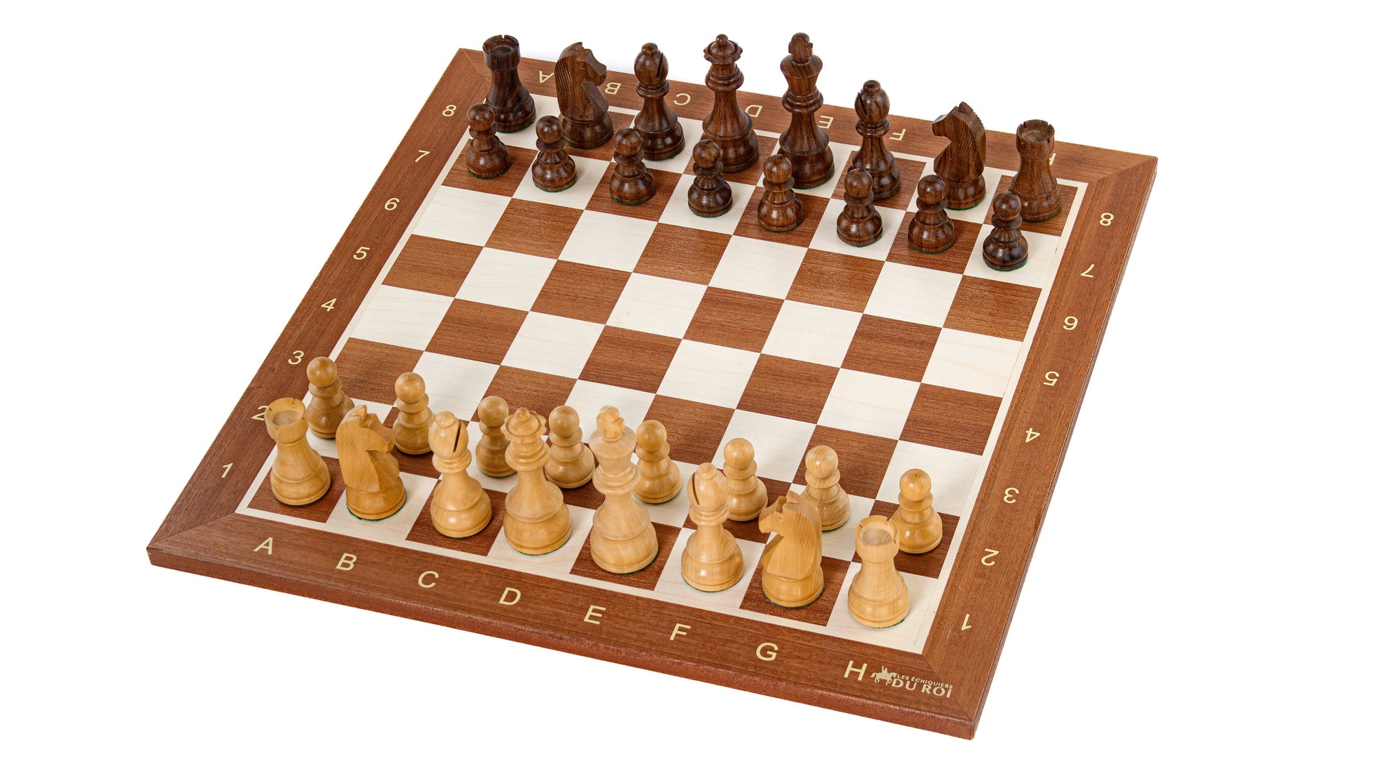 'Fleur de Lys' Chess Set <br>Crafted in Mahogany Wood