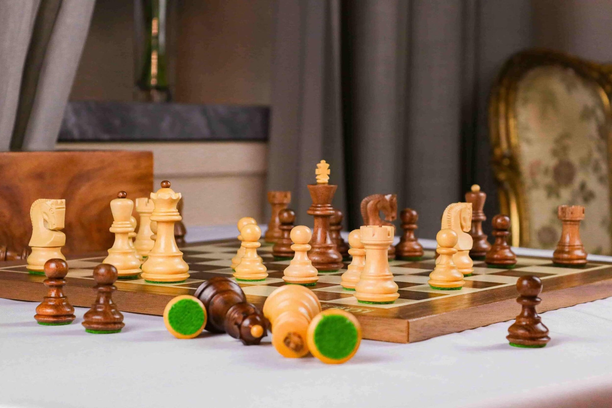 'Distinction' Chess Set <br>Crafted in Maple and Walnut