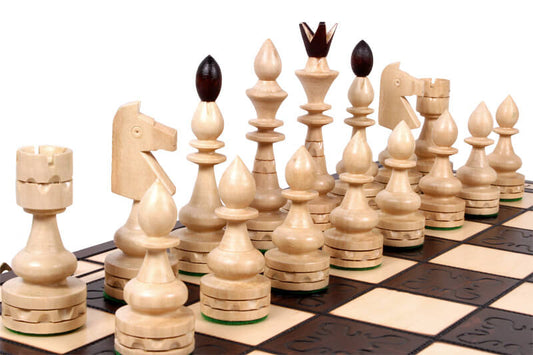 'Antique' Chess Set <br>Crafted in Maple and Hornbeam