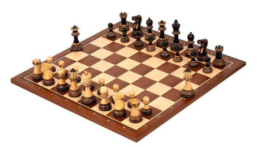 'Bourgeois' Chess Set <br>Crafted in Burnt Boxwood