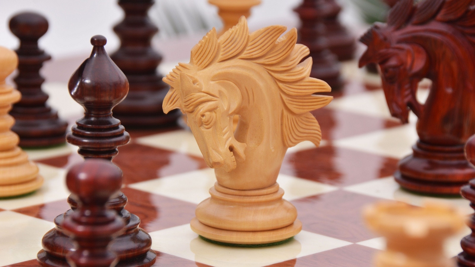 'Excellence' Chess Pieces <br>Crafted in Bud Rosewood