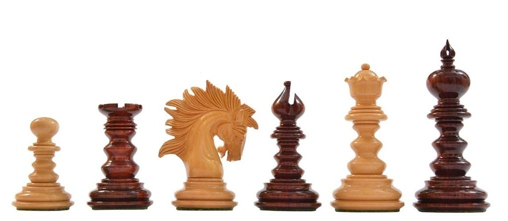 'Excellence' Chess Pieces <br>Crafted in Bud Rosewood