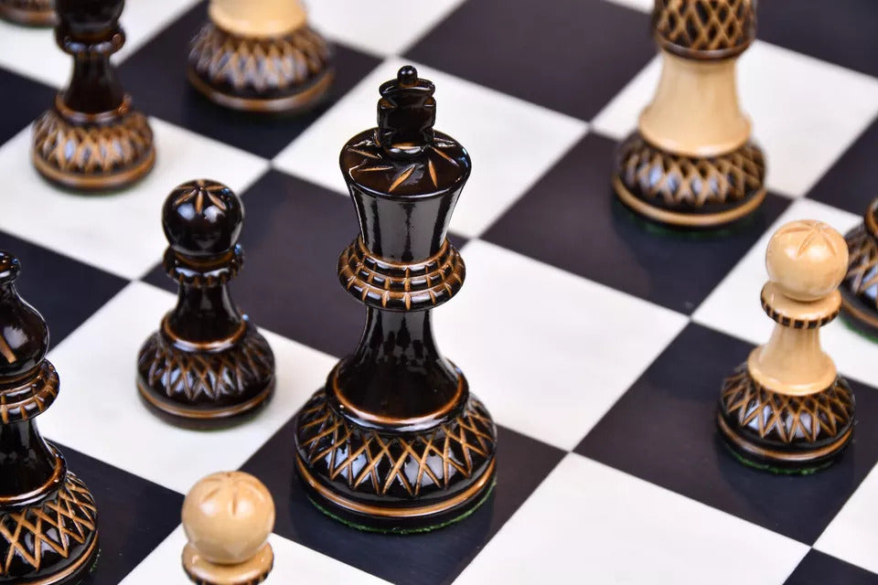 'Heritage' Chess Pieces <br>Crafted in Burnt Boxwood