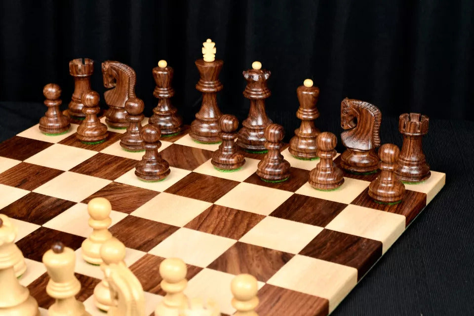 'Imperial' Chess Pieces Crafted <br>in Sheesham and Natural Boxwood